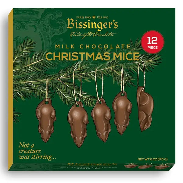 Milk Chocolate Mice Ornaments - 12PC